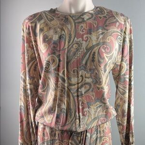 Vintage Pendleton Paisley Two-Piece Set in Pink and Sage Size 8